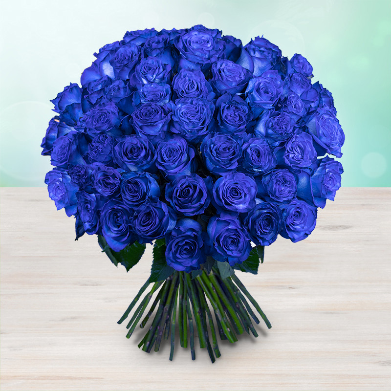 Kytica 48 modrých luxusných ruží