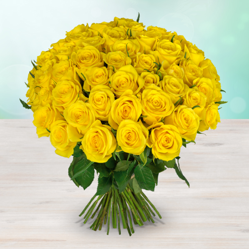 Kytica 67 žltých čerstvých ruží