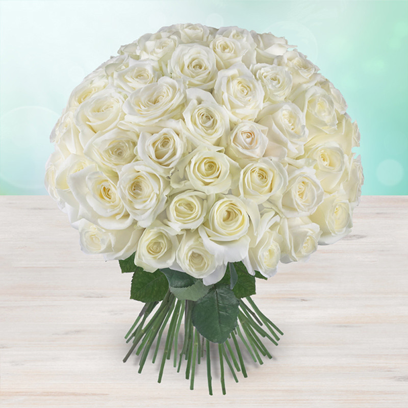 Kytica 5 bielych čerstvých ruží