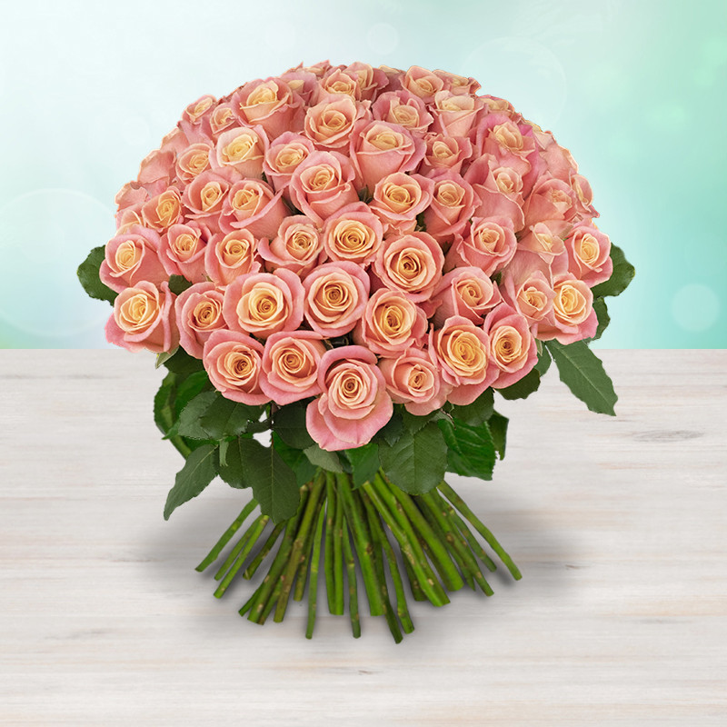 Bouquet salmon fresh rose